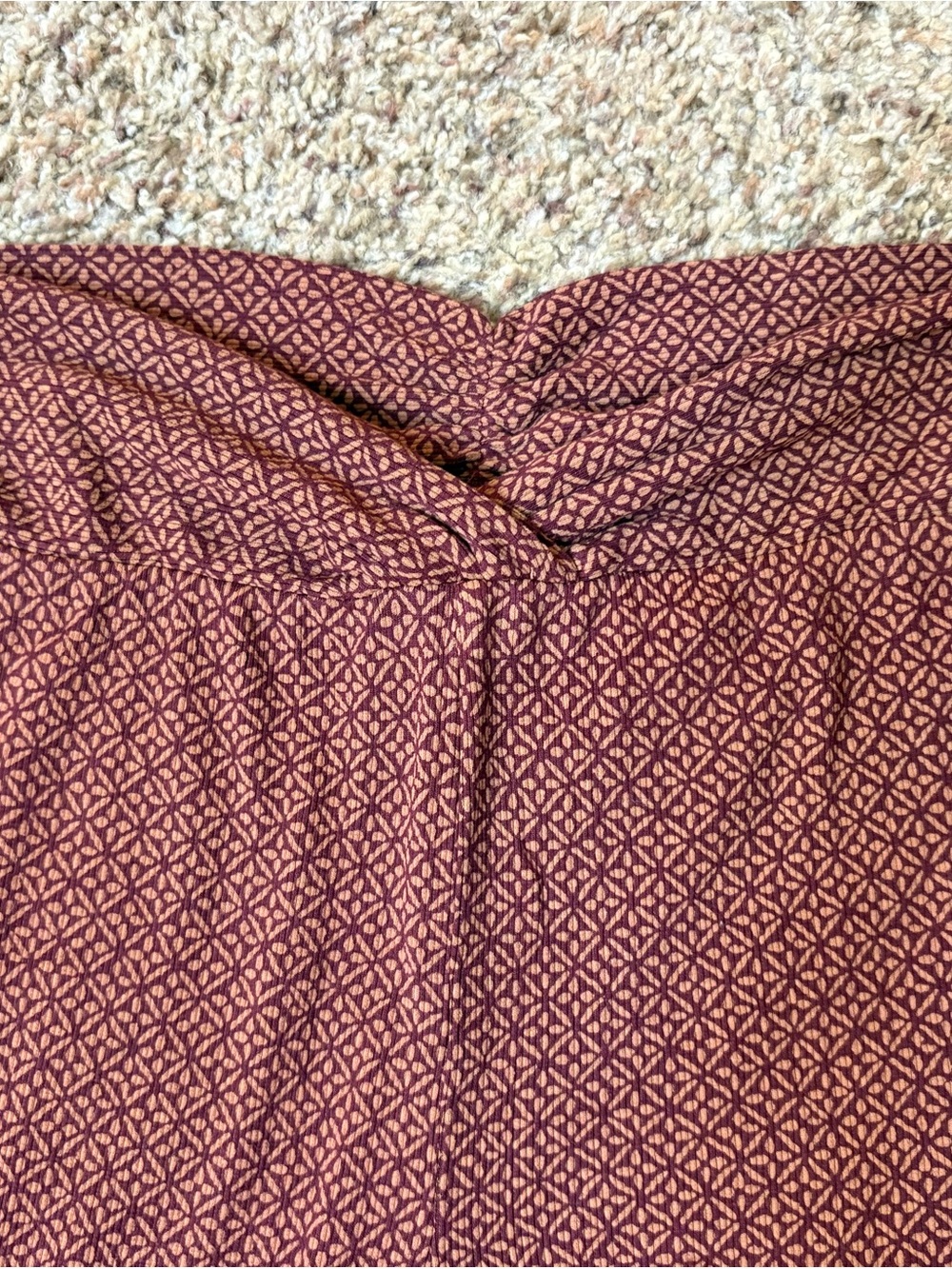 Volcom Rust Red Patterned Flare Pants - Picture 6 of 7